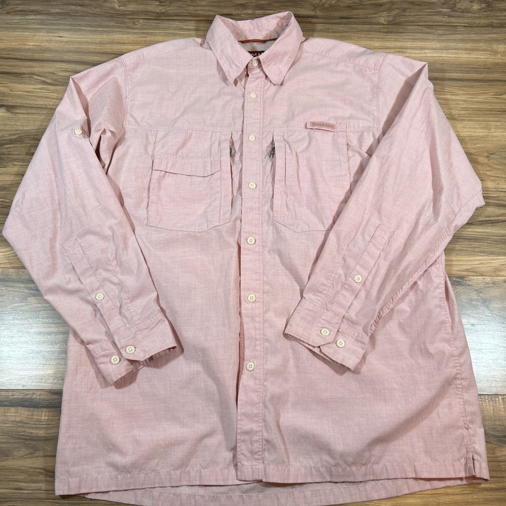 Simms Cor3 Mens XXLT |Pink| Vented Long Sleeve Button Down Fishing Shirt